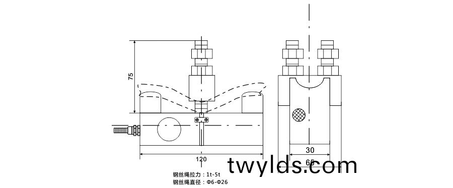 BCQ黑(hei)色旁壓(ya)式傳(chuan)感器(qi)尺寸圖